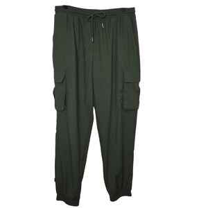 Zenana Womens Army Green Athleisure Activewear Cargo Jogger Pants Size XL